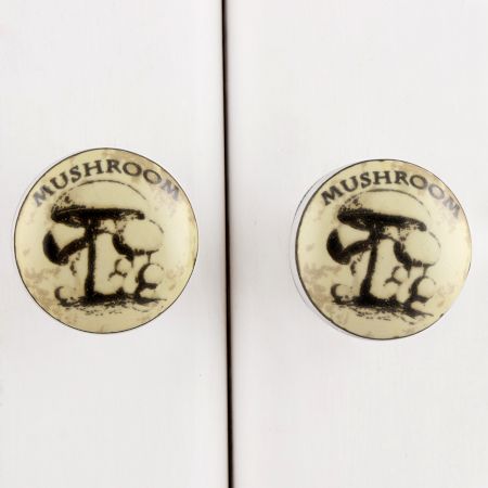 Mushroom Flat Ceramic Dresser Knob